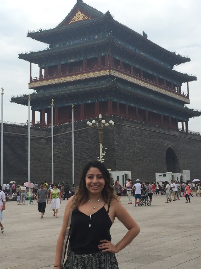 Natalie Torres standing outside of the Forbidden City in Beiing, China.